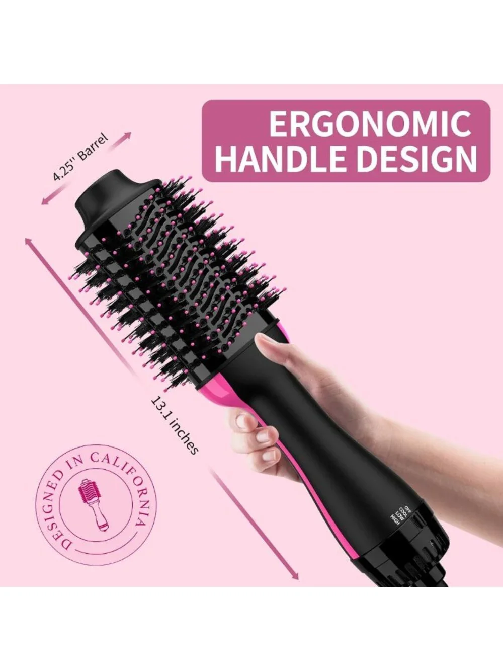 2-in-1 Hair Dryer Brush & Volumizer - Fast Drying, Styling & Frizz Control